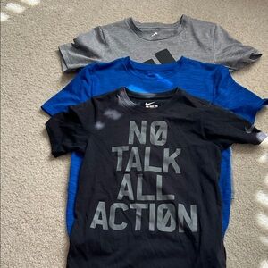 Nike and Adidas T-Shirt - Black, Gray and Blue w/ sweatpants